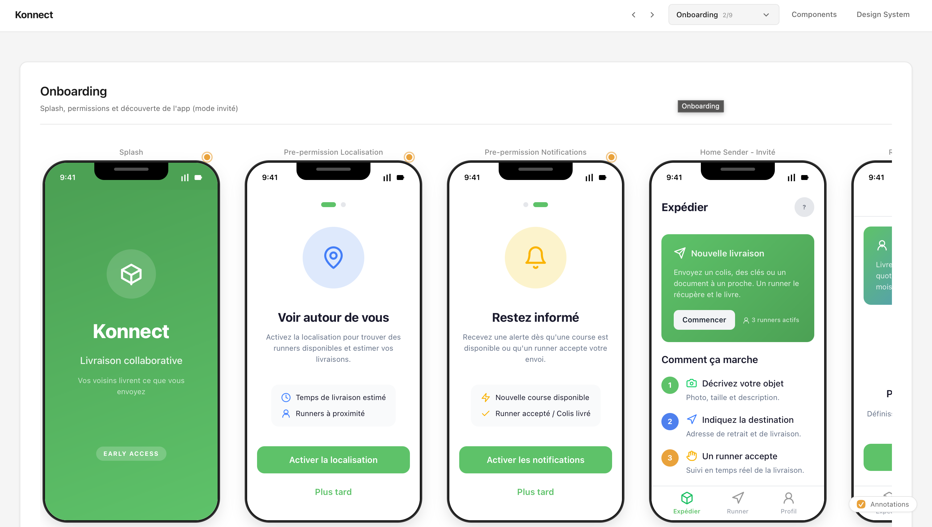 Un wireframe interactif généré par Foundry