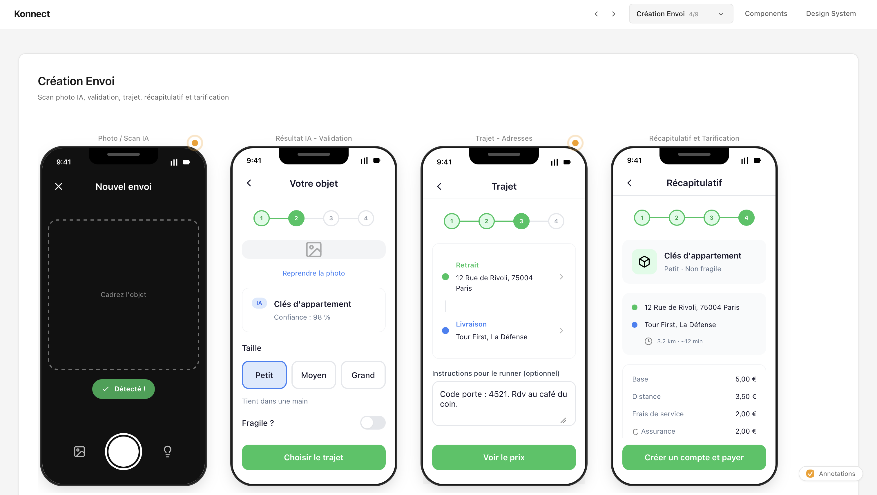 Un wireframe interactif généré par Foundry